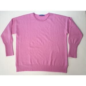 J. McLaughlin 100% Cashmere Sweater Sz Large Pink Pullover Excellent